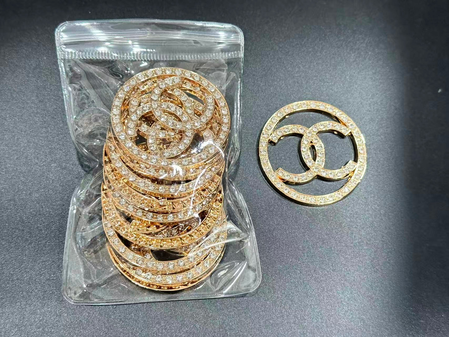 Couture Metallic Rhinestone Embellishment Patches(10 pieces per pack)
